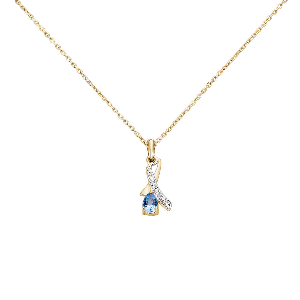 Collier Dyanah Plaque Or Jaune Oxyde De Zirconium