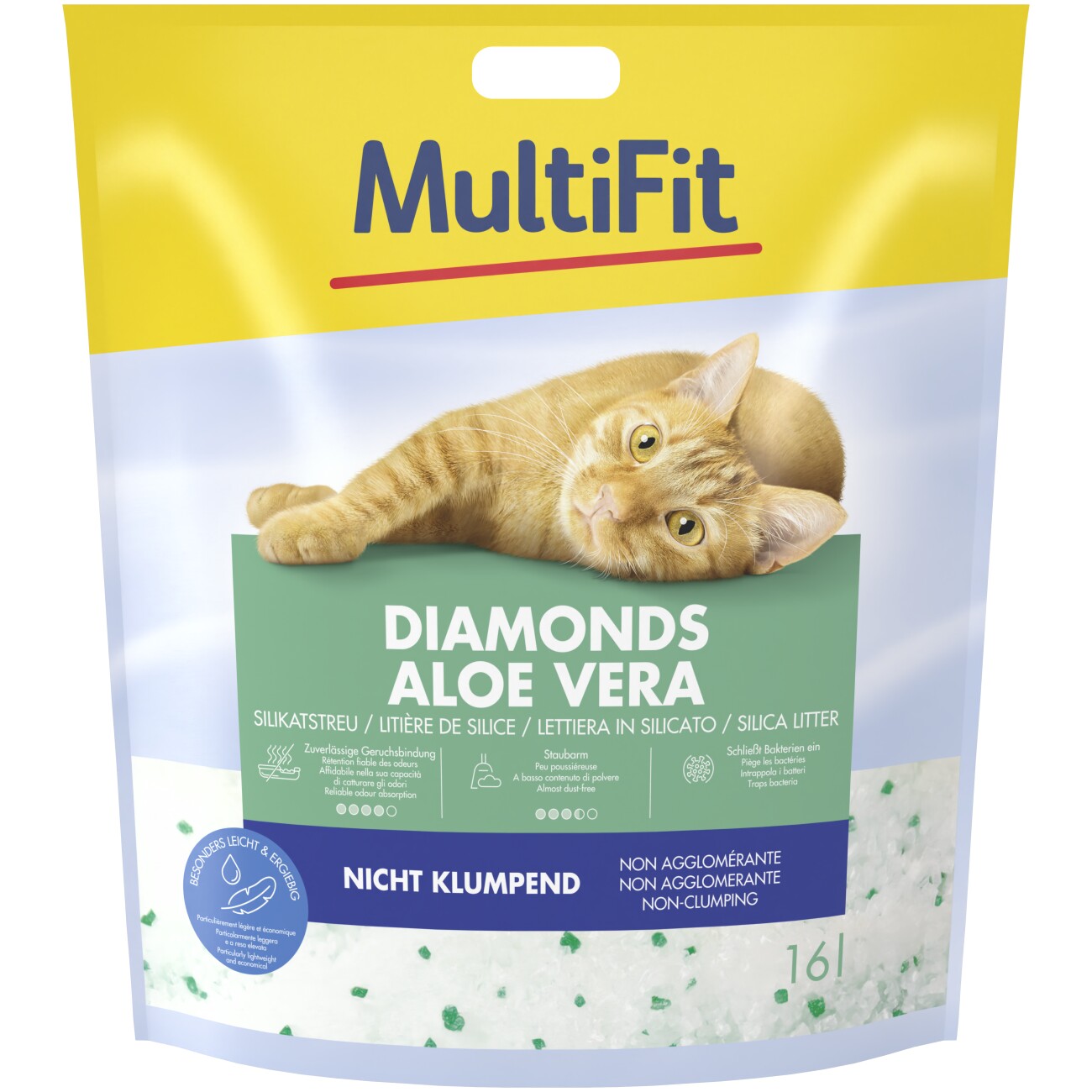 MultiFit Diamonds Aloe Vera Silikatstreu 16 l