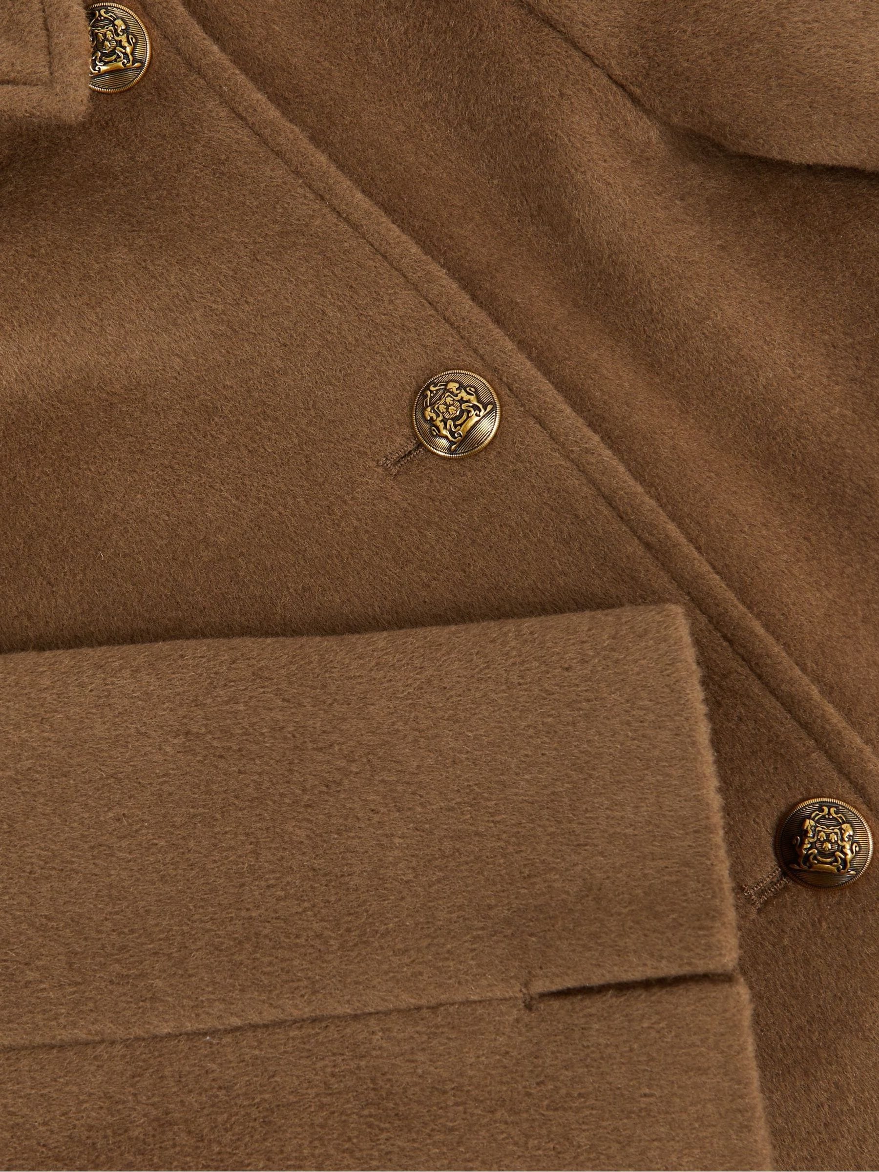 Camel - Reiss Mabel double-breasted jas van wolmix