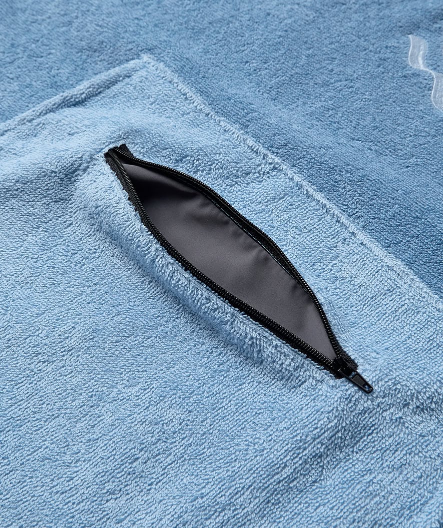 Watery badeponcho til junior - Bomuld - Atlantic Blue