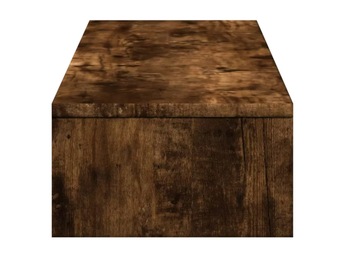 Support de moniteur avec tiroirs chêne fumé bois d'ingénierie