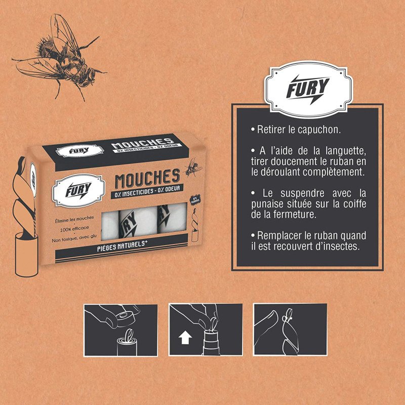 Ruban attrape-mouches écologique Fury