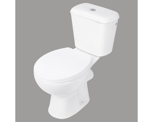 Differentieel WC-combinatieset, diepspoeltoilet met rand, glanzend wit met coating, met toiletzitting 38.500.02