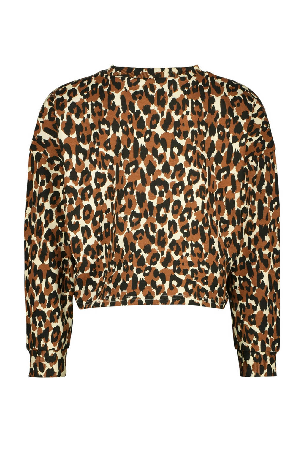 Raizzed sweater Hanna met panterprint bruin/beige
