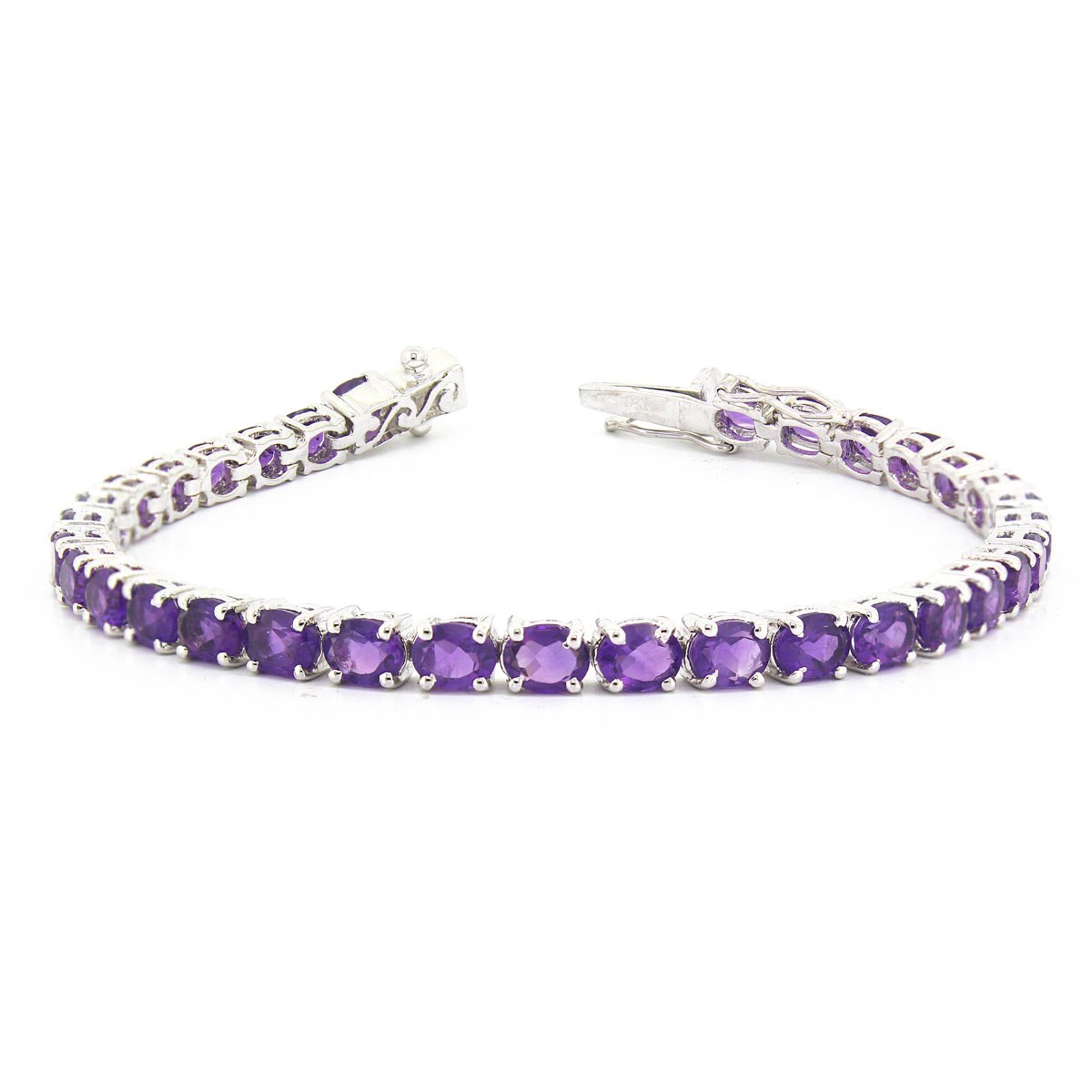 Bracelet Améthyste Forme Ovale et Argent 925-Aden Bijoux