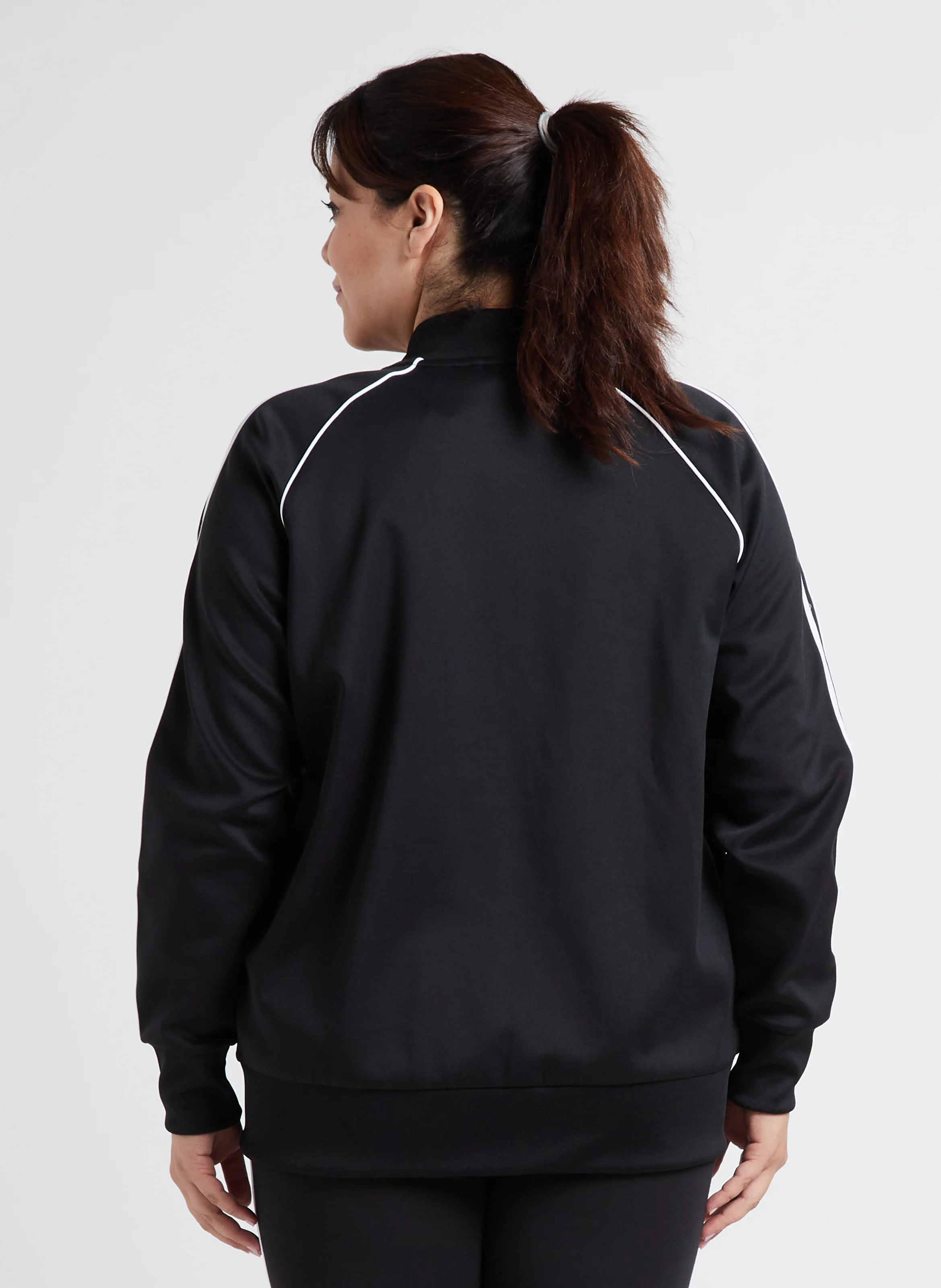 Veste col teddy détail trois bandes| Noir