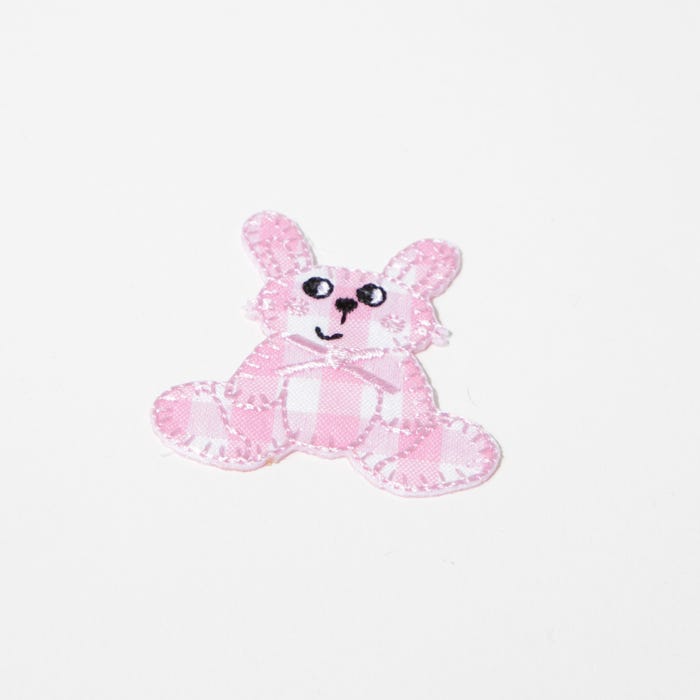Atelier Veritas-Patch vichy konijn 4,5x4,5cm