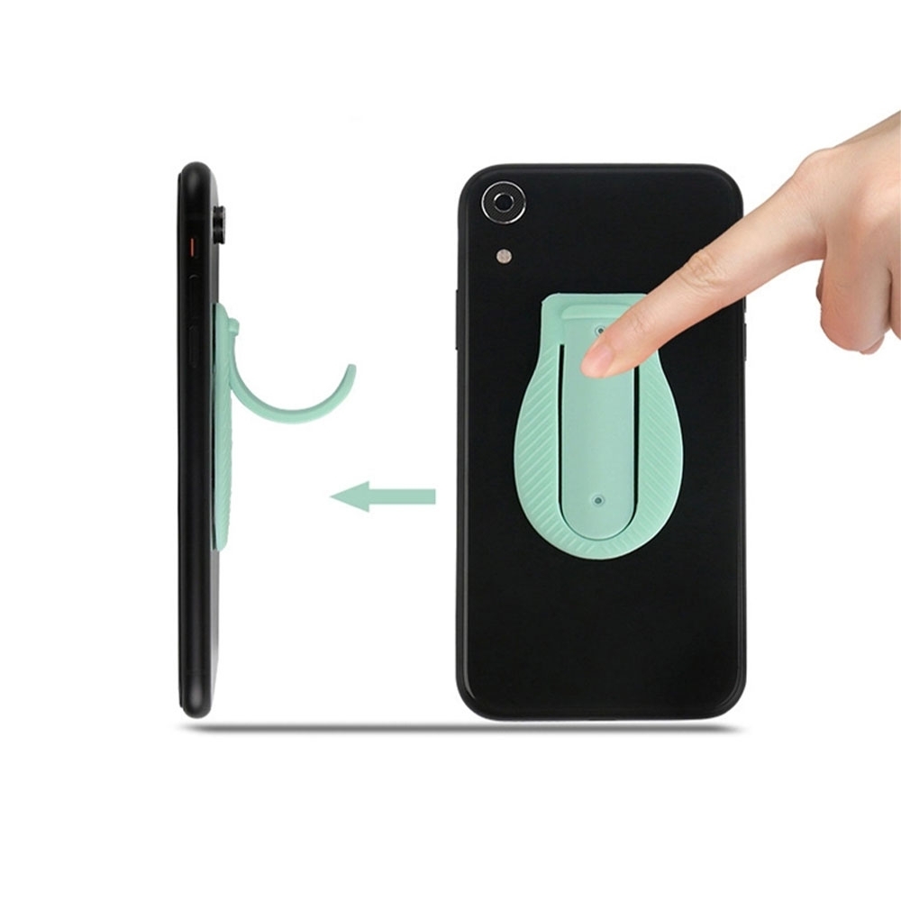 3in1 Handy Silikon Fingergriff Click Halterung Auto Lüftungsgitter / Aufsteller / Selfiehalterung - Weiss
