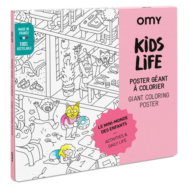 Poster géant Kids life à colorier  Omy