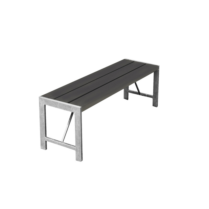 HORTUS bænk H-model nonwood antracitgrå 123 cm