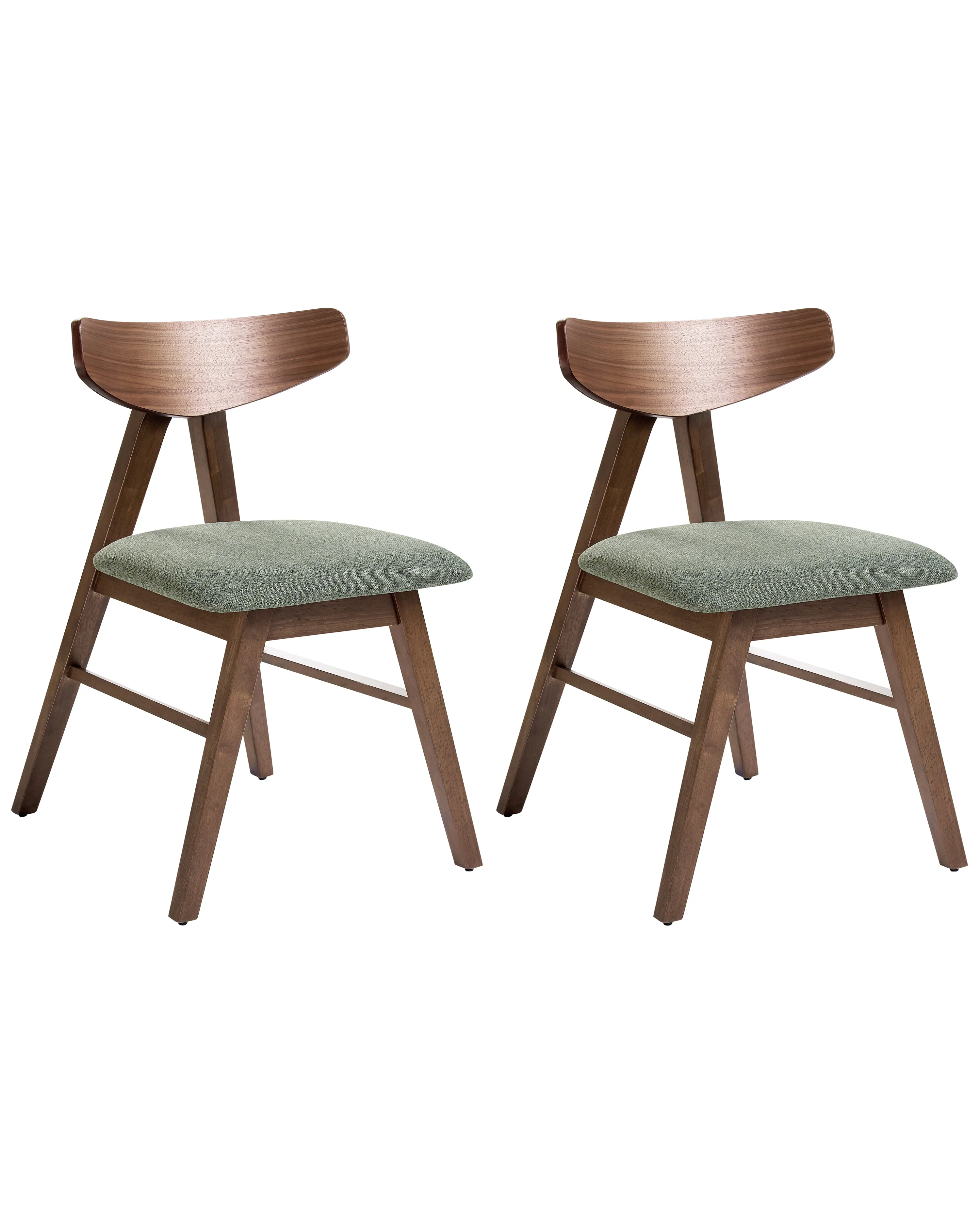 Set van 2 eetkamerstoelen LACOTA Hout Bruin/groen