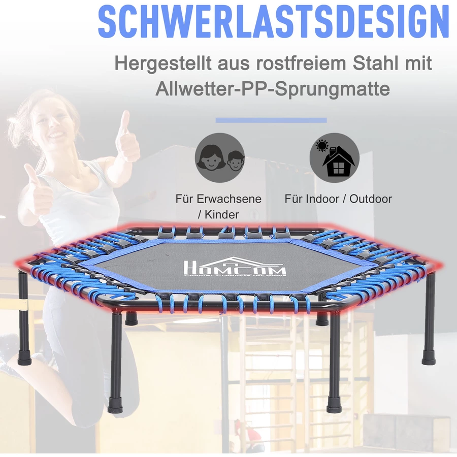 HOMCOM Fitness-Trampolin für Yoga blau