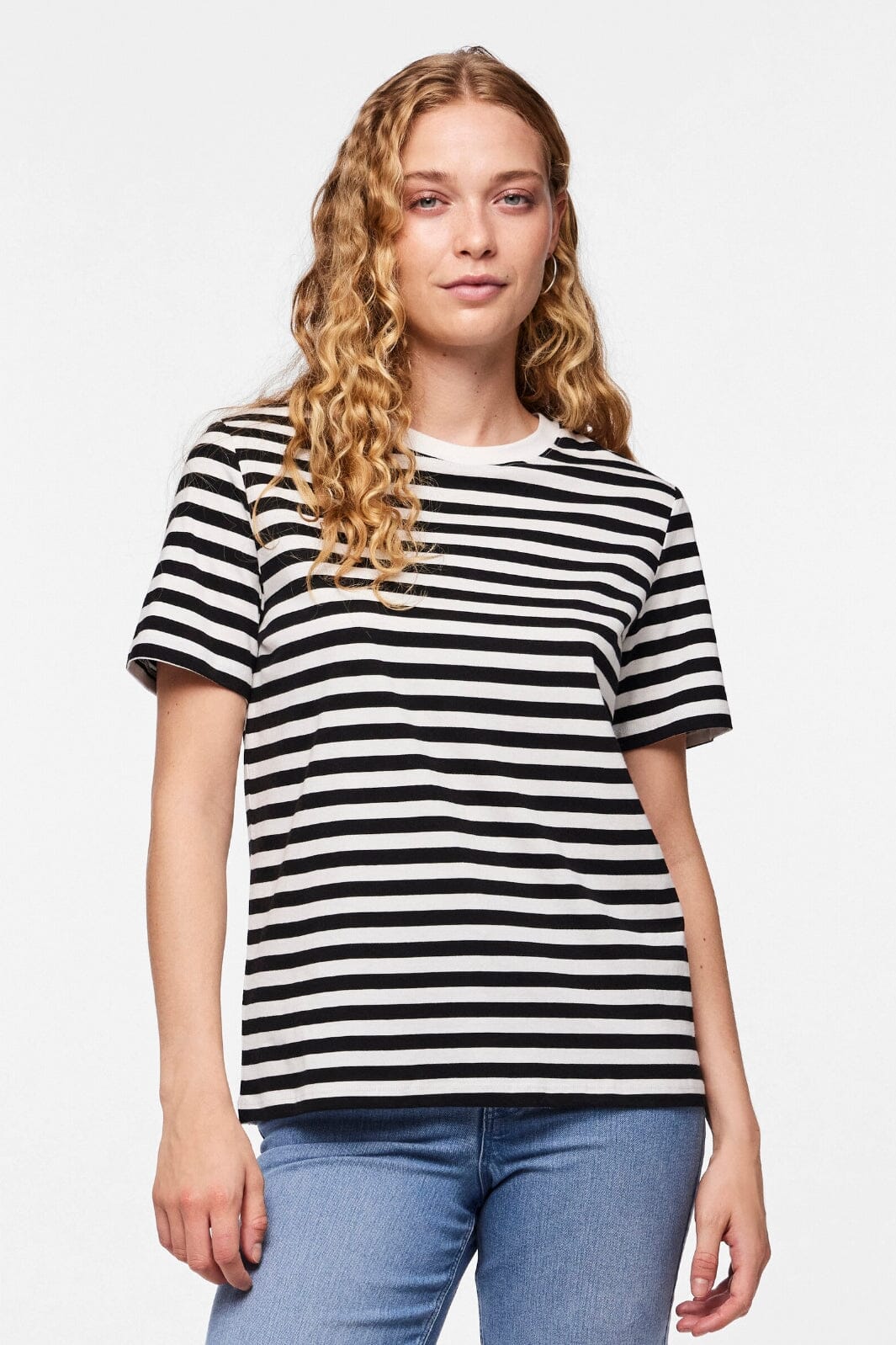 Pieces Pcria Ss Tee Stripes 4400578 black bright white