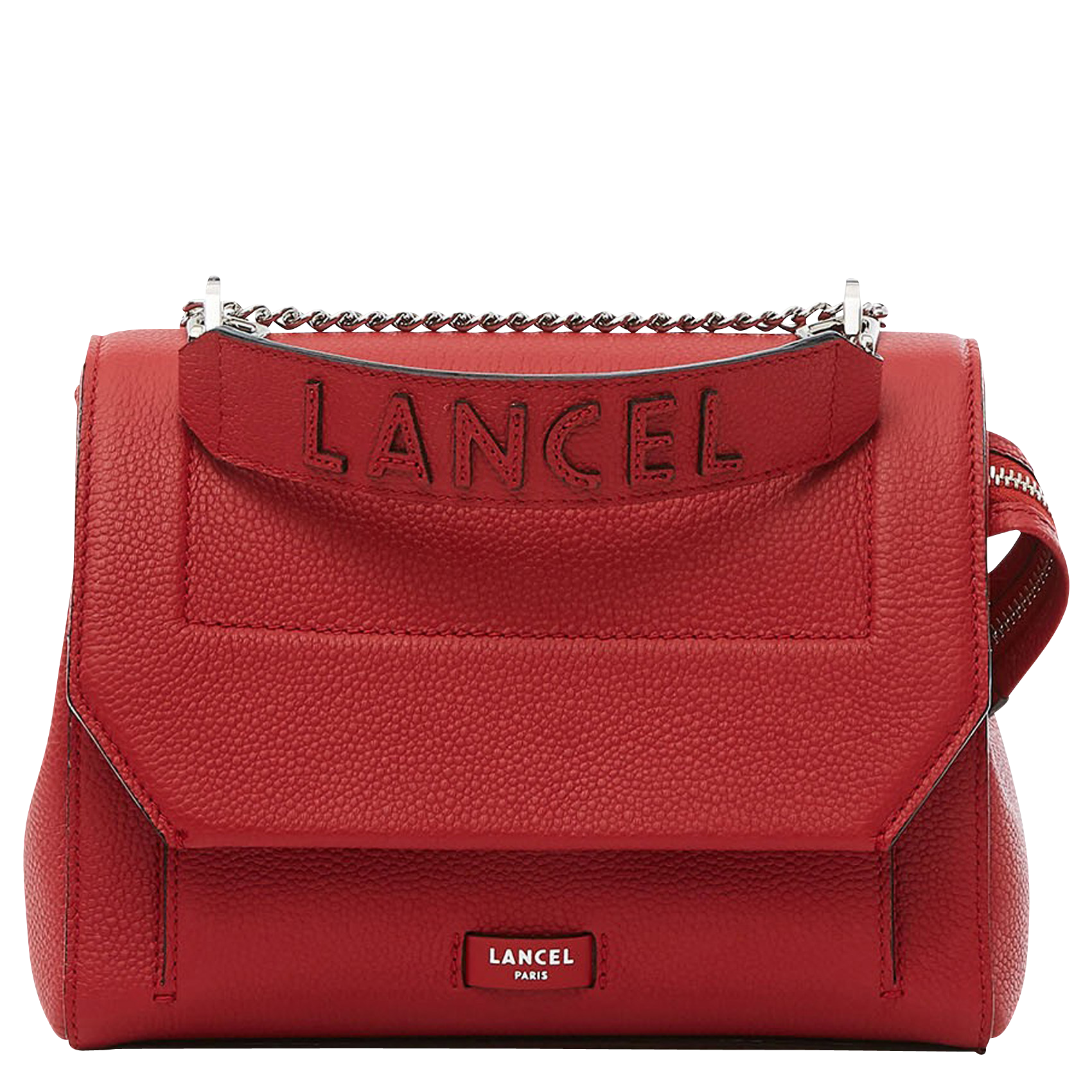 NINON M - Sac à rabat en cuir grainé | Rouge