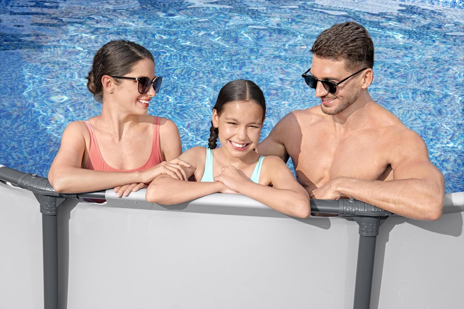 Bestway Steel Pro Max Frame Kit Piscine avec Pompe à Filtre Ø 366 x 100 cm, Gris Clair, Ronde