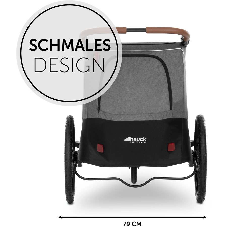 hauck 2in1 Fahrradanhänger und Buggy Dryk Duo Melange Grey