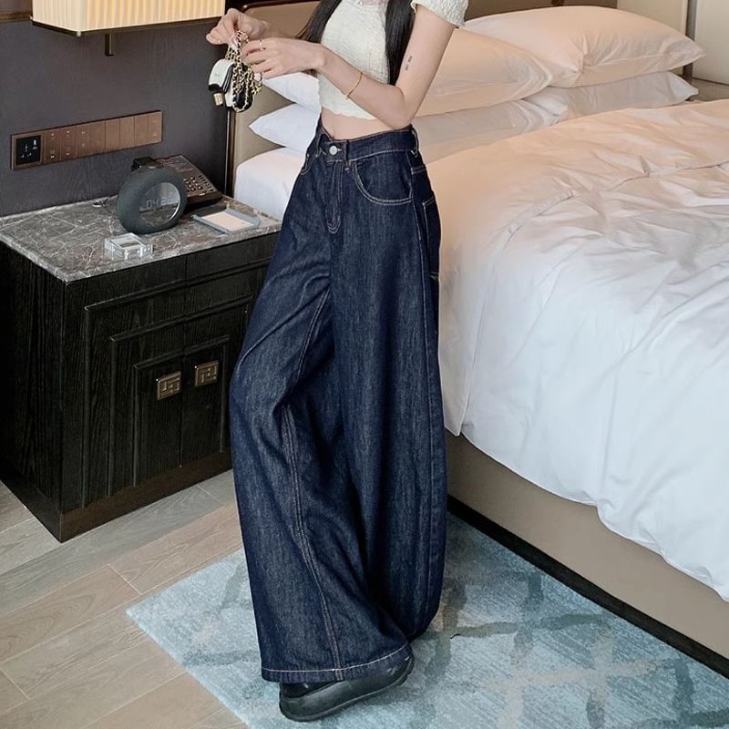 Horrysonie - Mid Rise Wide Leg Jeans