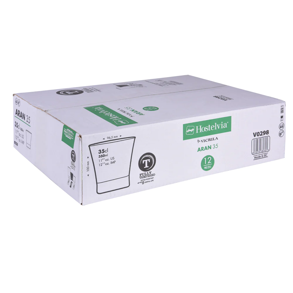 Boîte de 12 gobelets trempés Aran 35 cl Vicrila