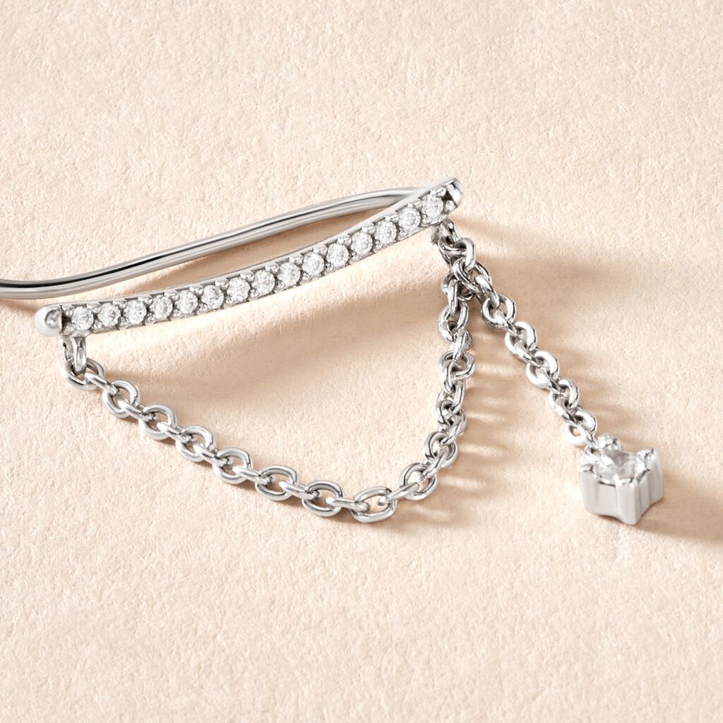 Bijoux D'oreilles Joselyn Argent Blanc Oxyde De Zirconium
