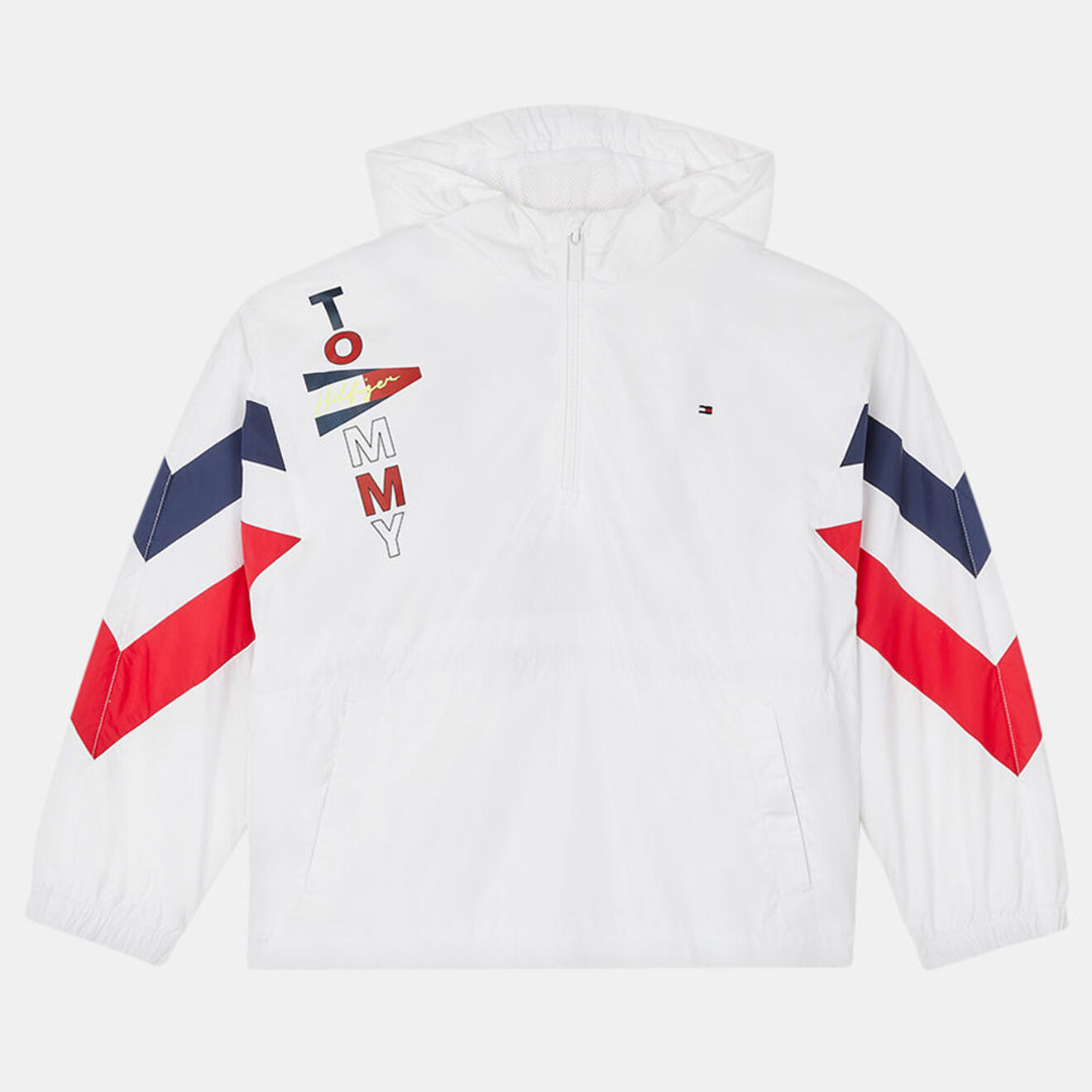 Tommy Hilfiger Coupe-vent à capuche à bandes  blanc
