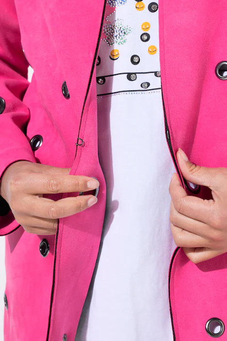 Jacke, A-Linie, Ziernieten, hibiskuspink