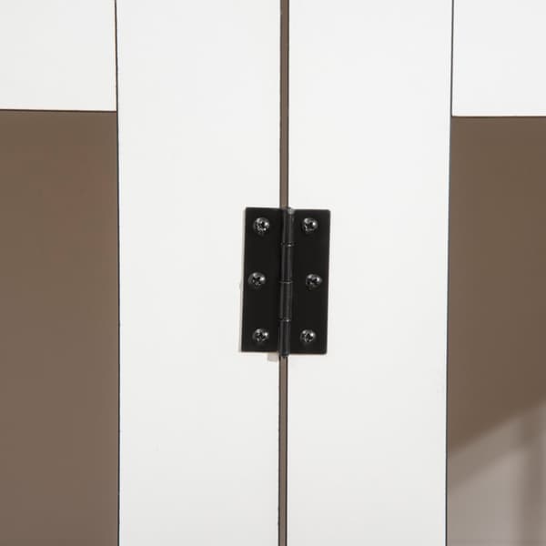 Innendørs Hundebur Kjæledyrbur For Små/Mellomstore Hunder, Sponplater, Mørk Valnøtt+Hvit, 106X60X76Cm