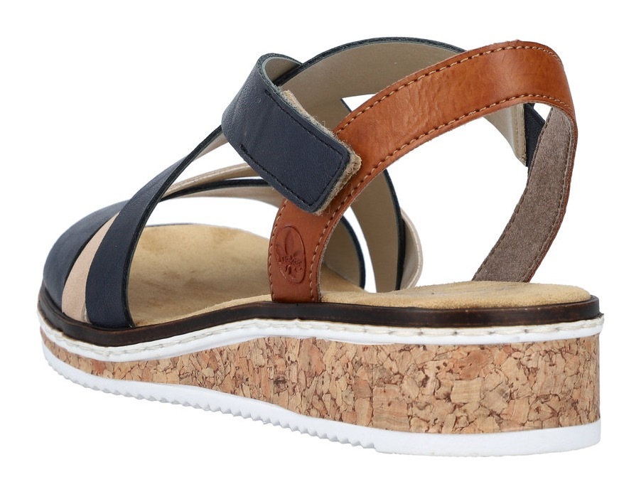Rieker Riemchensandale  , Sommerschuh, Sandalette, Keilabsatz, mit Klettriemchen