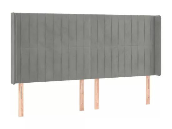 Sommier tapissier matelas et LED Gris clair 180x200 cm Velours