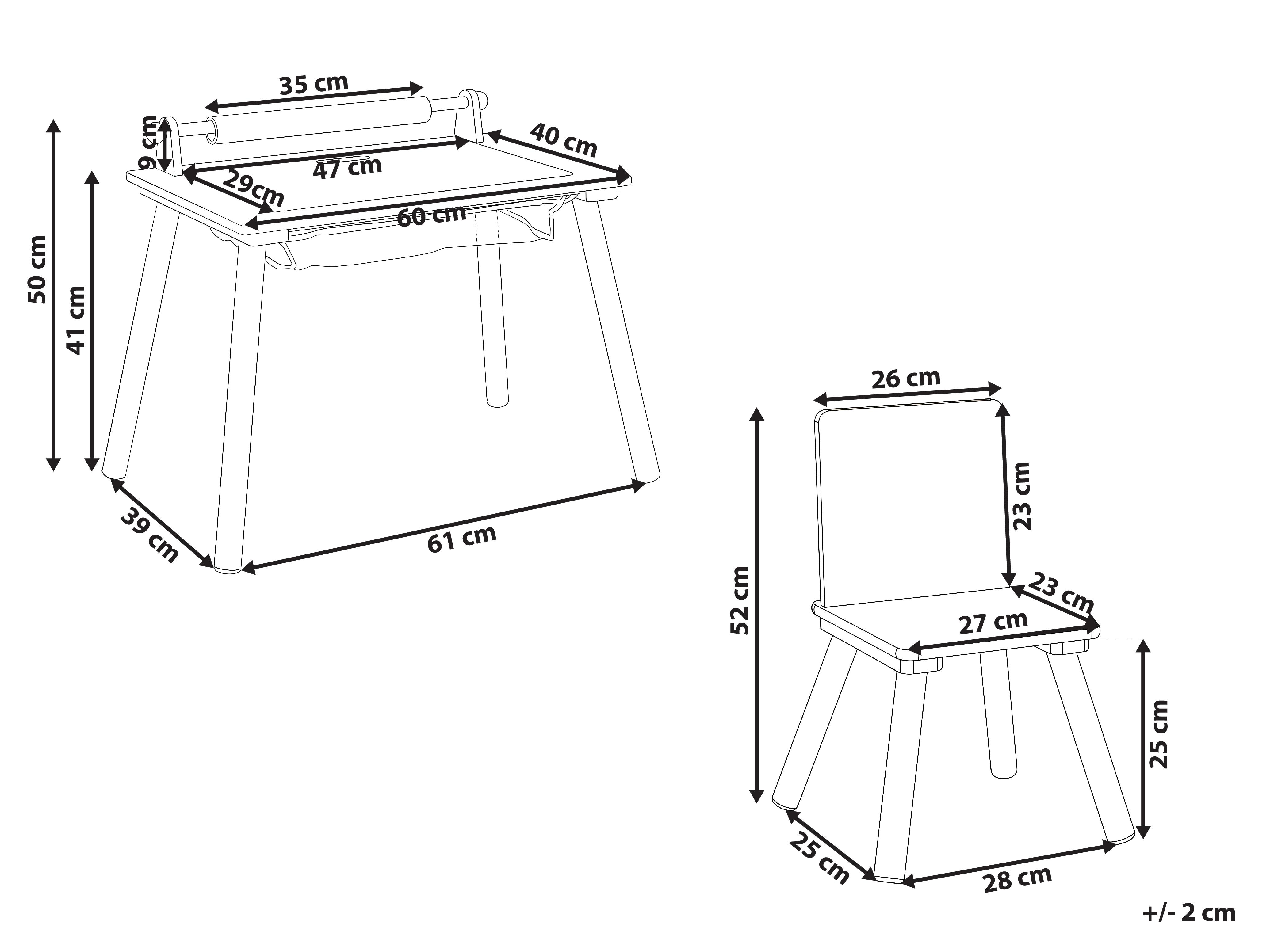Kindertafel en stoel set MOONTA Wit