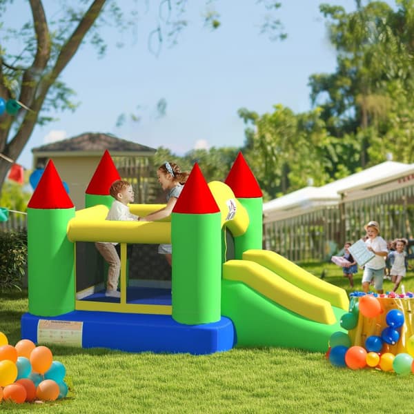 Hoppeslott Oppblåsbar Blåser Barnas Hoppeslott Play Castle Slide Trampoline Sikkerhetsnett 3-10 År Oxford 300X180X160Cm