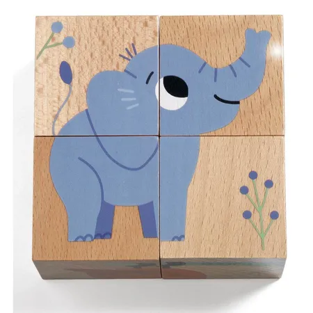 Djeco Holzpuzzle: Wild & Co, 4 Teile