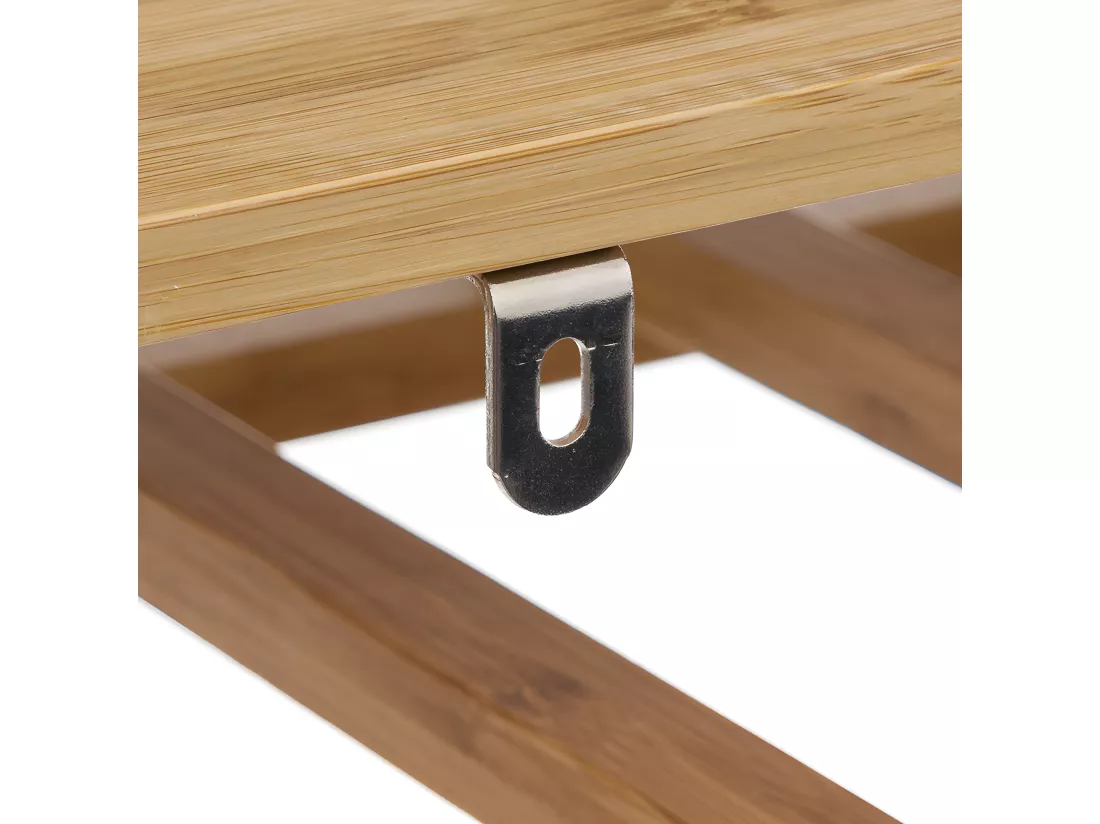 Range-bouteilles, étagère à bouteilles en bambou coloris naturel - Longueur 45 x Profondeur 24 x Hauteur 89 cm