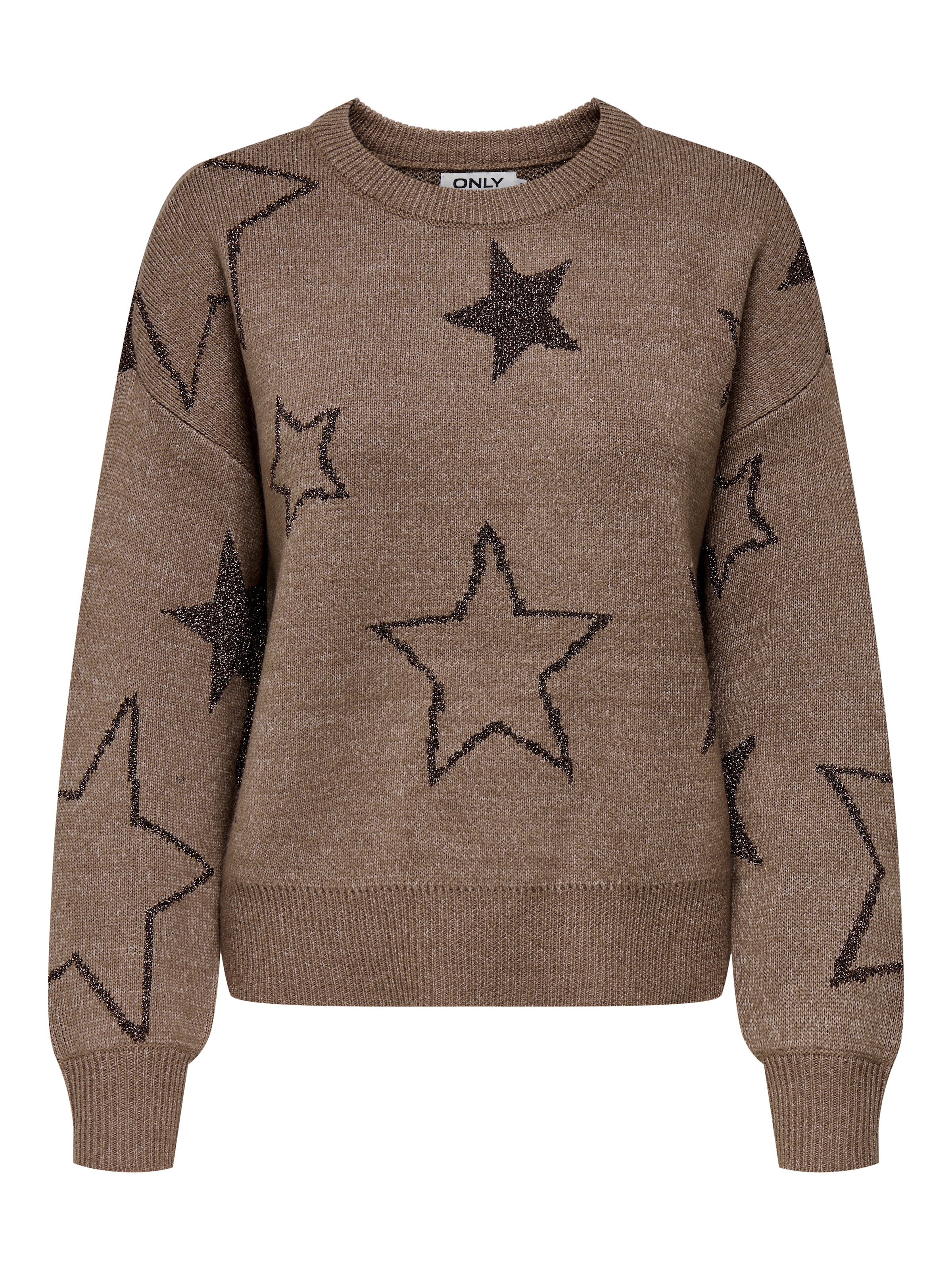 ONLY Rundhalspullover »ONLROSIE LS O-NECK GLITTER KNT«