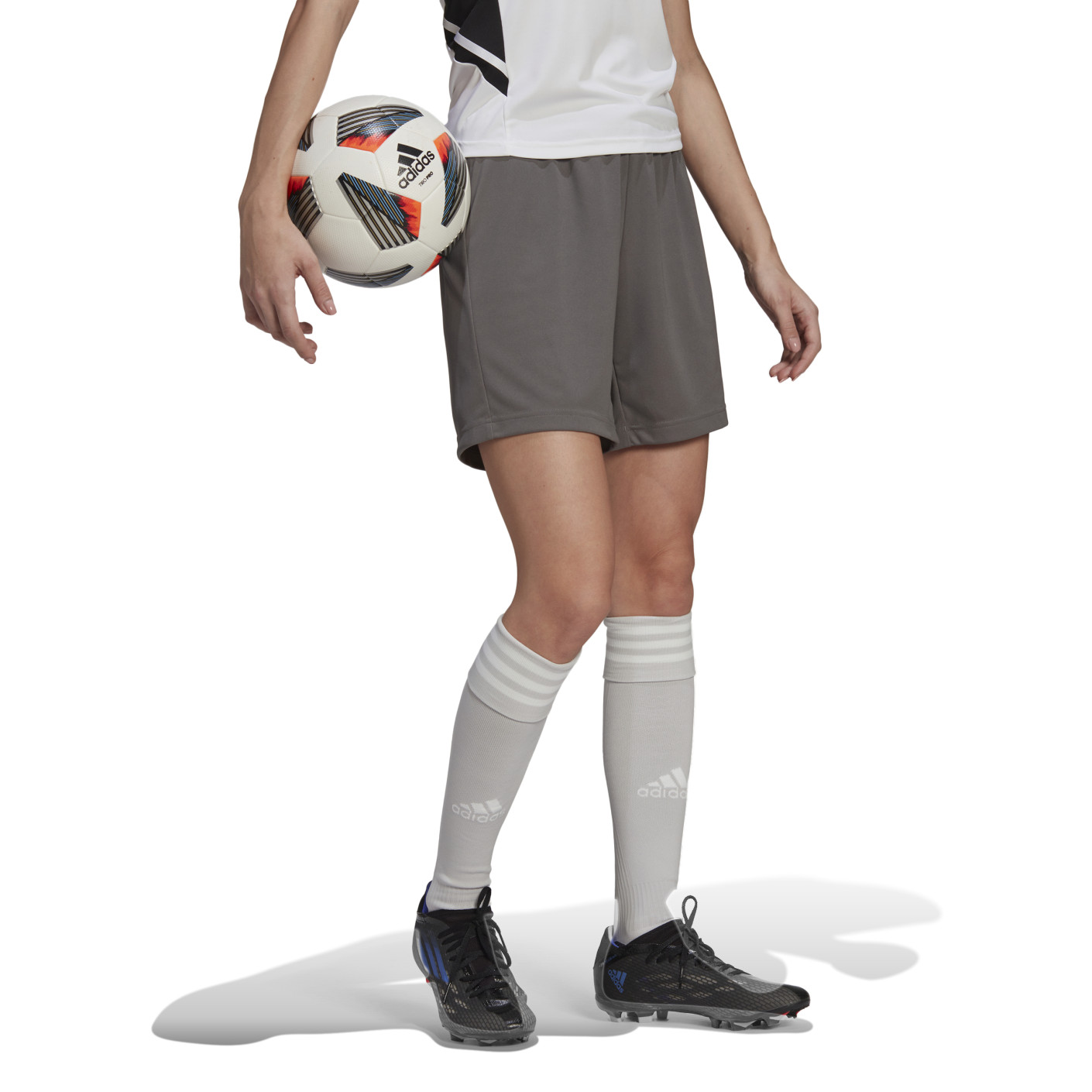 Adidas Entrada 22 Voetbalbroekje Dames Grijs Wit