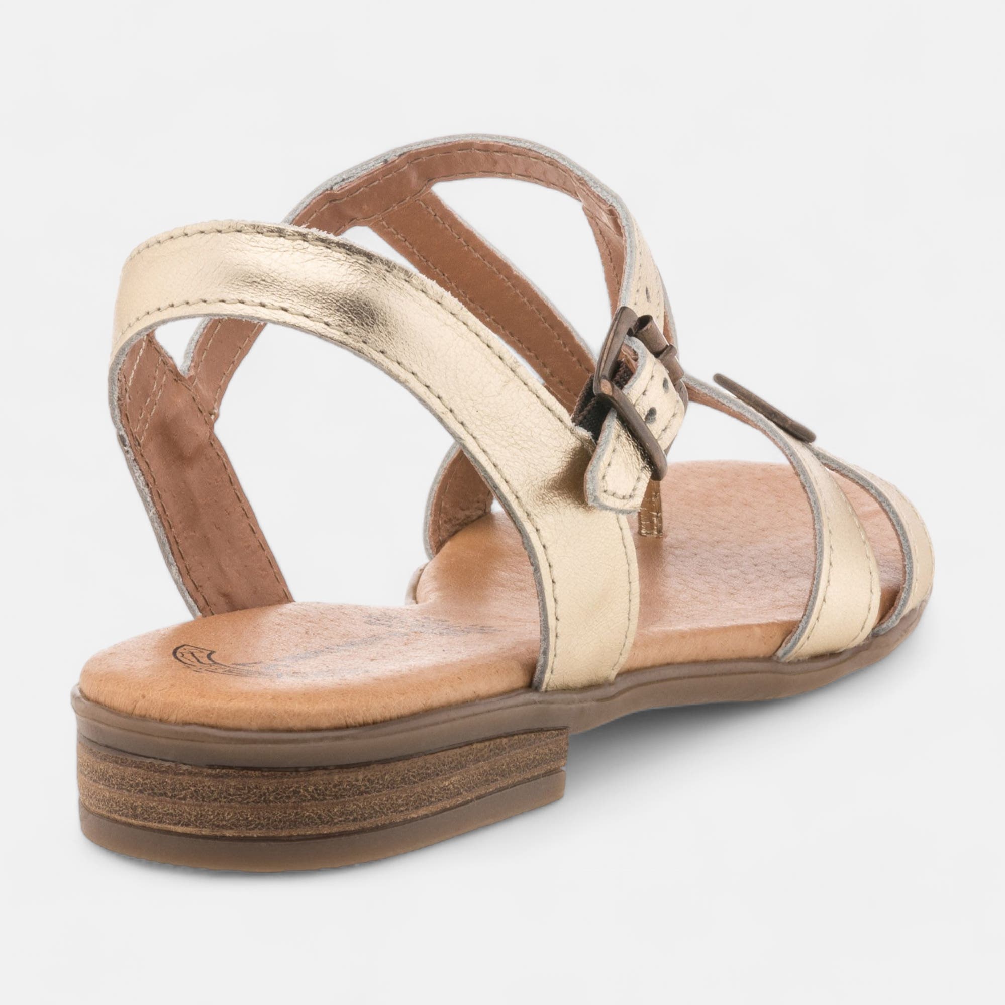 Nu-pieds Femme en cuir or