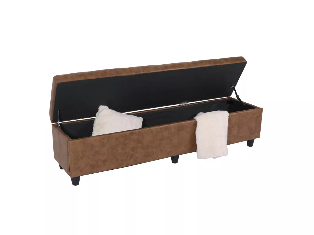 Coffre de rangement Kriens XXL, aspect daim