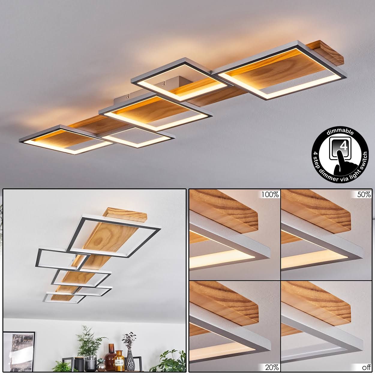 hofstein Pompu Deckenleuchte LED Naturfarben