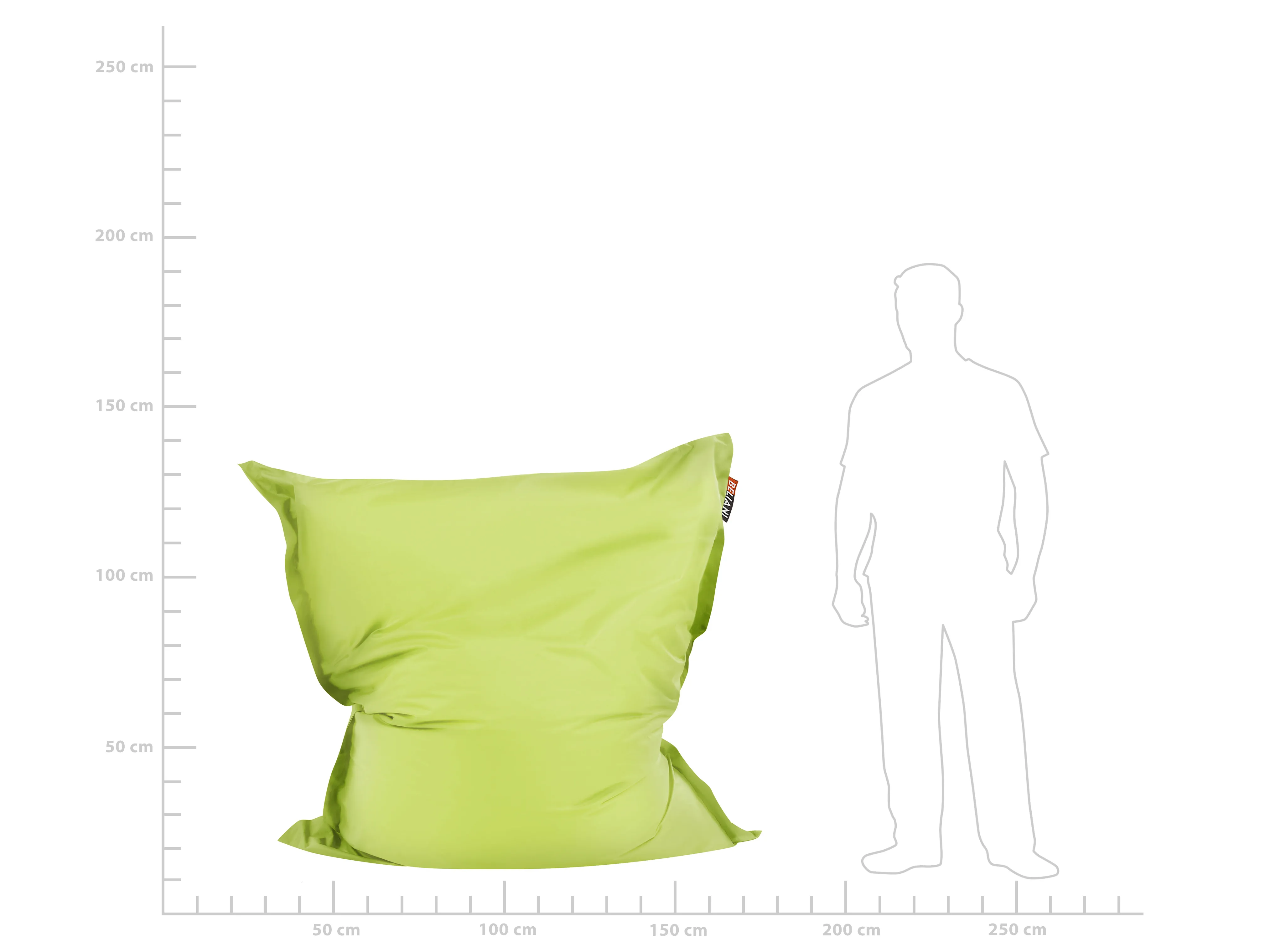 Zitzak 300 L FUZZY 140 cm 180 cm Limoengroen