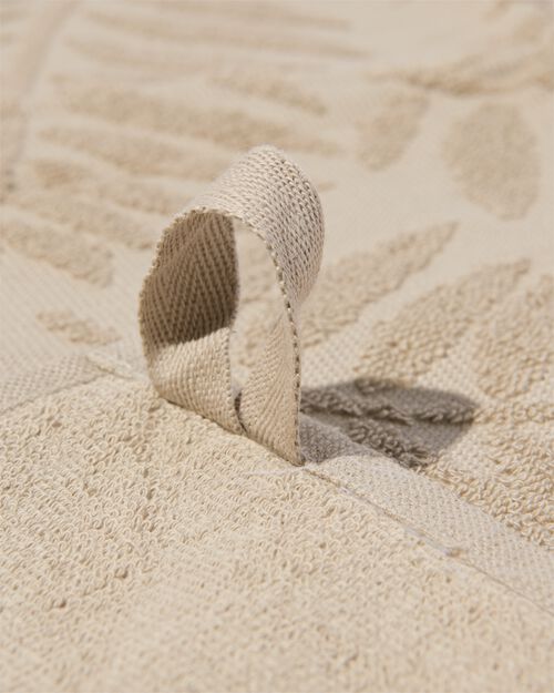 essuie-mains 50x50 coton feuilles beige
