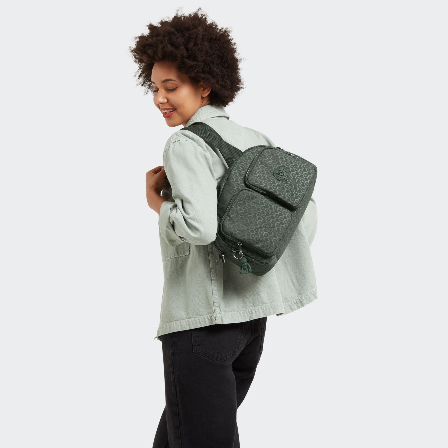 COOL DEFEA Sac Épaule Taille Moyenne avec Sangle Détachable - Sign Green Embosse