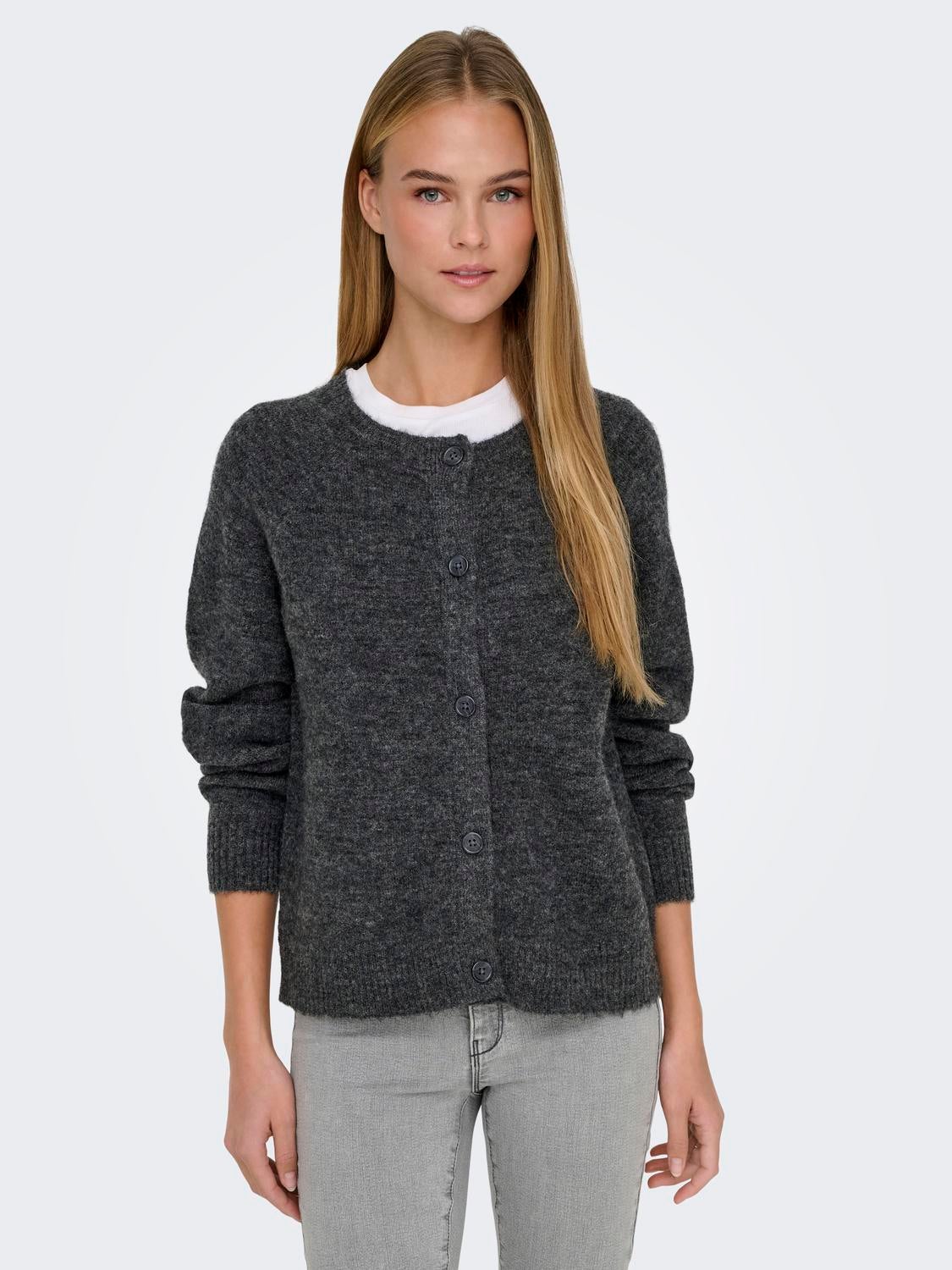 ONLALLISON Strickjacke Dark Grey Melange