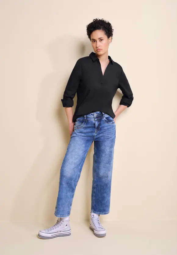 Business Longbluse - Black