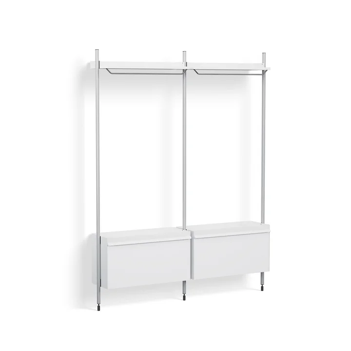 HAY - Pier System 1002, Garderobe, H 209 x 162 cm, weiss / Aluminium