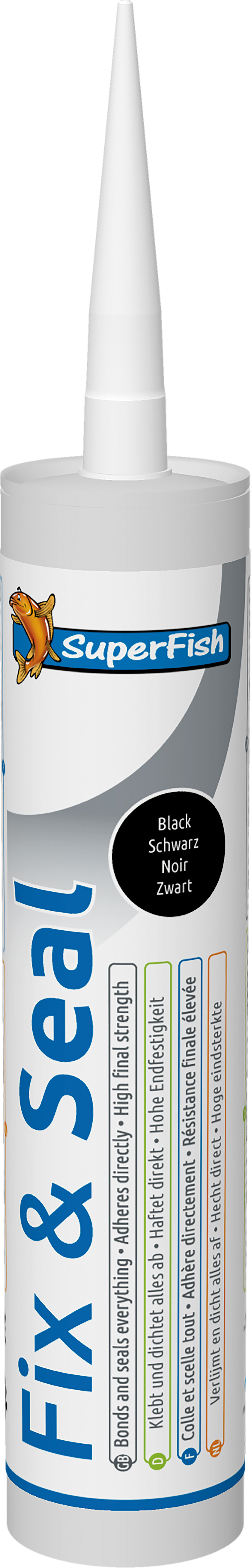 SuperFish universele lijmkit Fix & Seal zwart 290 ml
