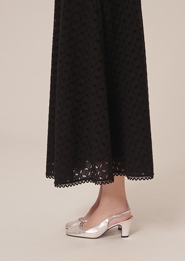 Jupe Jessienoire en broderie anglaise