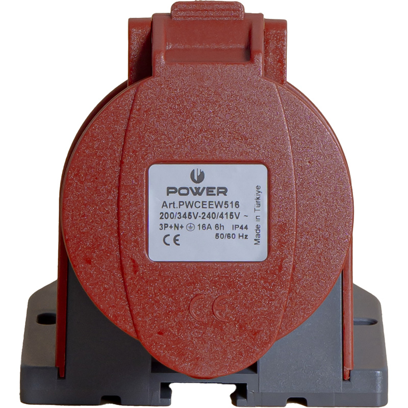 Power CEE opbouw wandcontactdoos 5-polig 16A IP44 Rood