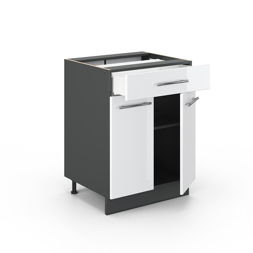 VICCO Schubunterschrank 60 cm Weiß Hochglanz Küchenschrank Hängeschrank Küchenzeile Fame-Line