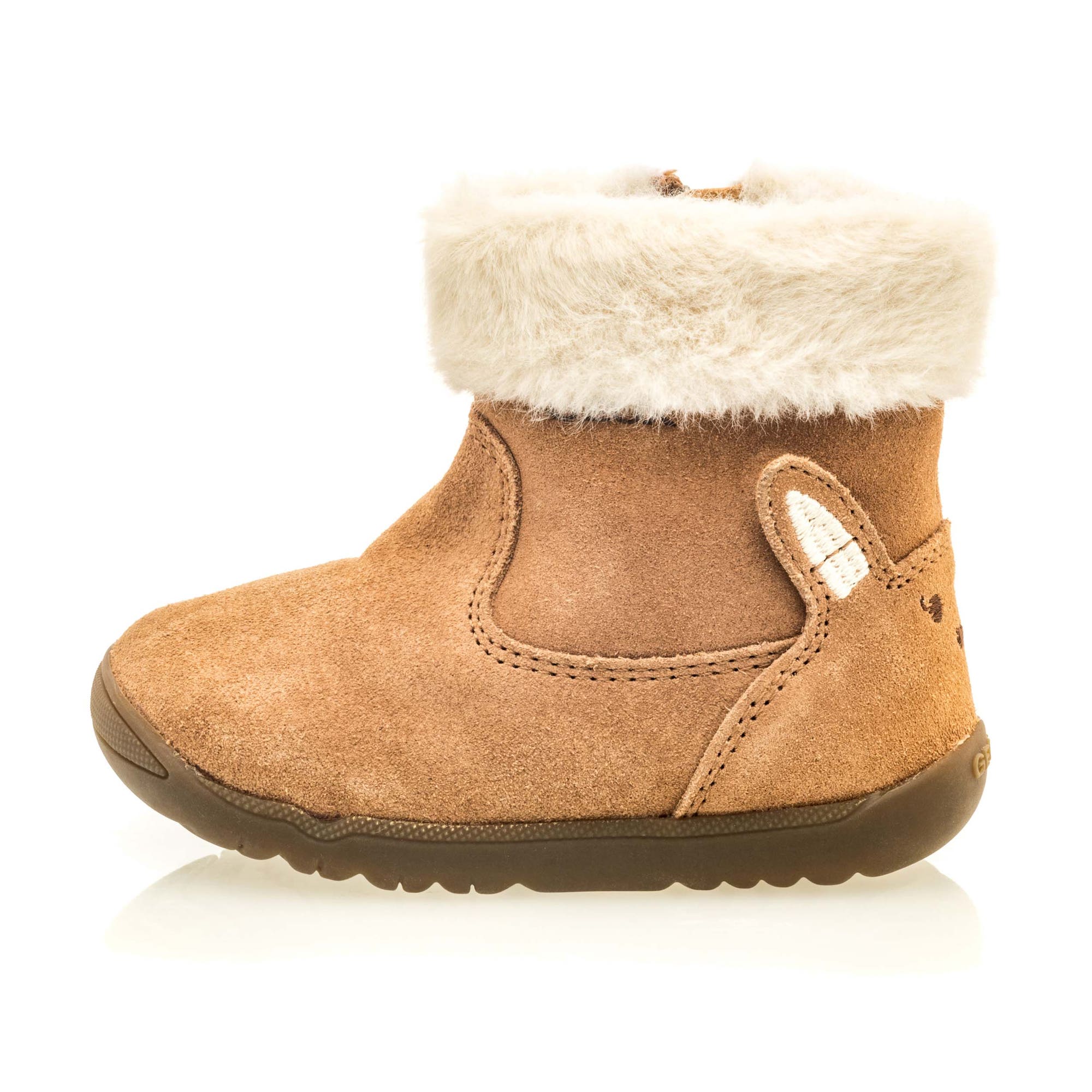 Bottines Bébé fille en cuir cognac