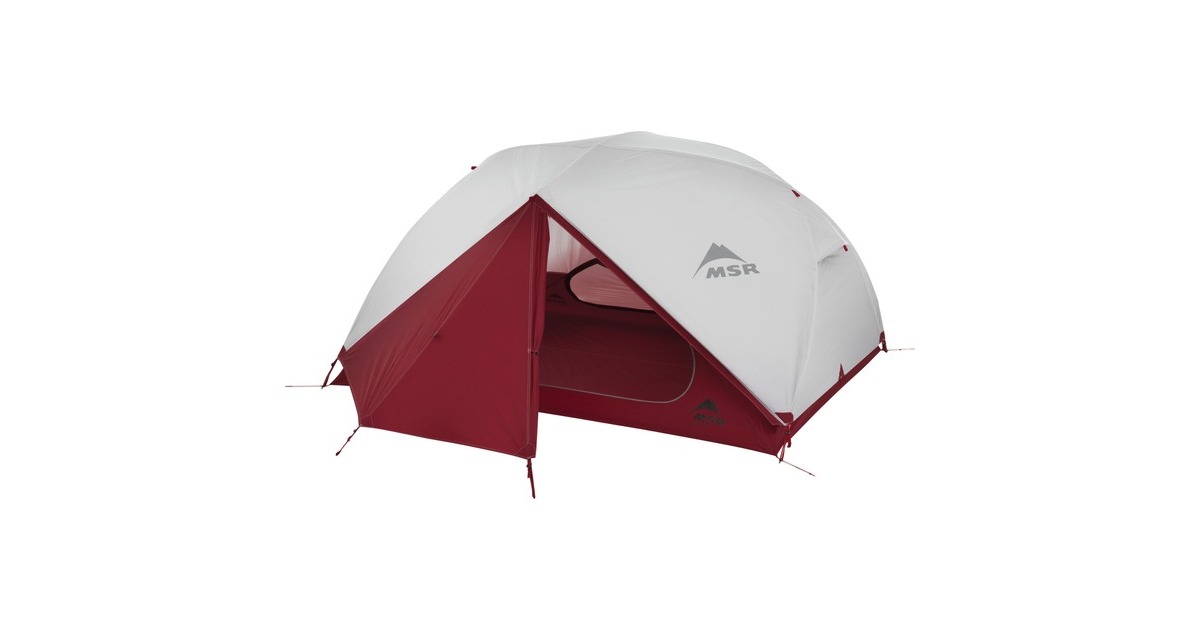MSRElixir 3 tent  (Lichtgrijs/rood)