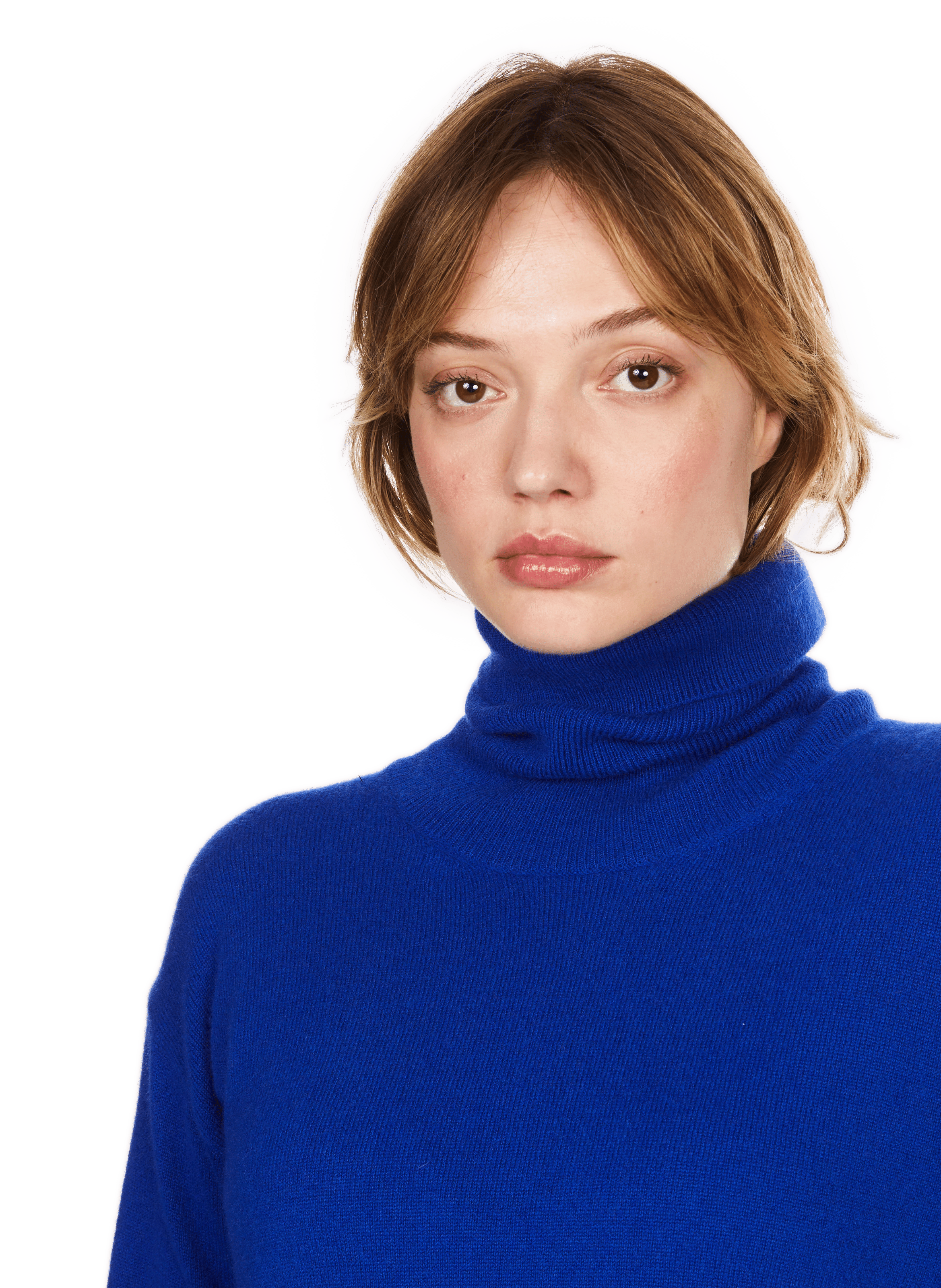 SORGE - Pull col rouléen cachemire | Bleu